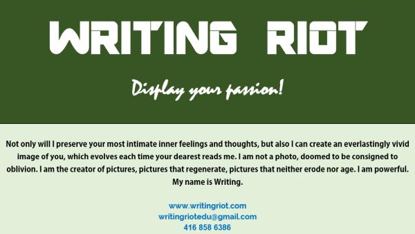 Writing Riot (Oct-Certified English Teacher)