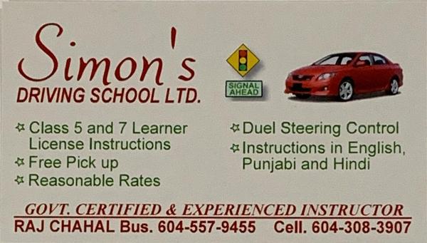 Simon's Driving School LTD