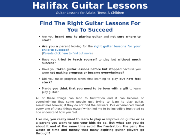Halifax Guitar Lessons